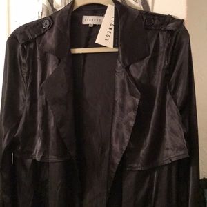 Long Sexy Satin Overcoat from Revolve with Tags